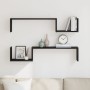 Estante montado en la pared de 2 piezas de roble negro 100x15x70 cm de madera elaborada von , Regale und Regale - Ref: Foro24...