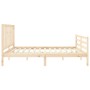 Bed frame with solid wood headboard 200x200 cm by vidaXL, Beds and slatted bases - Ref: Foro24-3193876, Price: 139,36 €, Disc...
