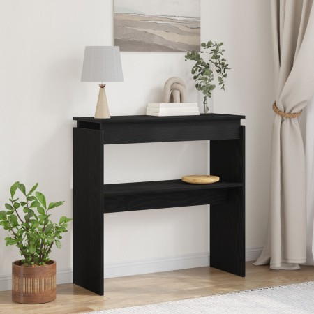 Mesa Consola Negra Roble 80x30x80 cm Madera Ingenierizada de , Mesas auxiliares - Ref: Foro24-862661, Precio: 54,46 €, Descue...