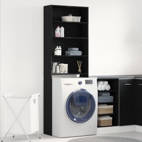 Armario para Lavadora Roble Negro 64x24x190 cm Madera Técnica by , Accessories for washing machines and dryers - Ref: Foro24-...