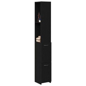 Armario de baño Negro Roble 25x25x170 cm Madera de Ingeniera by , Bathroom furniture - Ref: Foro24-862669, Price: 75,26 €, Di...