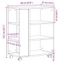 Gabinete Rodante de Roble Negro 60x35x75 cm de von , Schließfächer und Lagerschränke - Ref: Foro24-862671, Preis: 68,57 €, Ra...