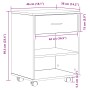 Gabinete en Rueda de Roble Negro 46x36x59 cm Madera Trabajada | Foro24.es | Tu tienda online para hogar, jardín y más Foro24.es