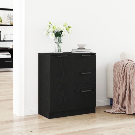 aparador de roble negro 60x30x70 cm hecho de madera elaborada de , Aparadores - Ref: Foro24-862737, Precio: 90,25 €, Descuent...