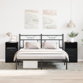 Mesas de Noche 2 pcs Negro Roble 40x35x65 cm Madera Elaborada by , Nightstands - Ref: Foro24-862742, Price: 126,18 €, Discoun...