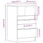 Mesas de Noche 2 pcs Negro Roble 40x35x65 cm Madera Elaborada de , Mesitas de noche - Ref: Foro24-862742, Precio: 122,39 €, D...