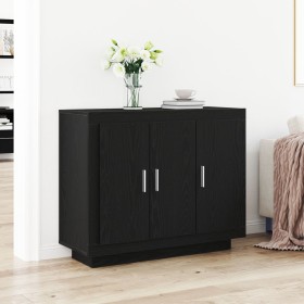 Aparador Negro Roble 92x35x75 cm Madera Ingenierizada de , Aparadores - Ref: Foro24-862750, Precio: 98,83 €, Descuento: -5%%