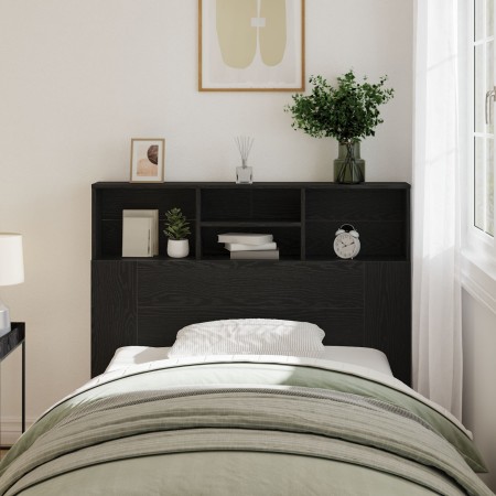 Cabecero Gabinete Negro Roble 120x19x103.5 cm Madera Elaborada von , Kopf- und Fußteile - Ref: Foro24-862751, Preis: 77,26 €,...