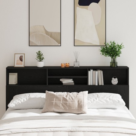 Cabecero de roble negro , 200x19x103.5 cm, Madera elaborada de , Cabeceros y pies de cama - Ref: Foro24-862755, Precio: 99,40...