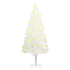 Árbol Navidad artificial con LED y ramas gruesas blanco 180 cm