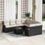 Conjunto de sofá de jardín 9 pcs Negro 55 x 55 x 37 cm