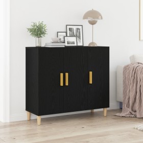 Aparador Negro de Roble 90x34x80 cm en Madera by , Sideboards - Ref: Foro24-862761, Price: 109,57 €, Discount: %