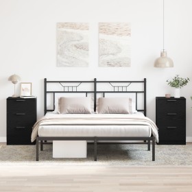 Mesitas de Noche 2 paquetes Negro Roble 40x65x65 cm Hechas de Madera Elaborada de , Mesitas de noche - Ref: Foro24-862768, Pr...