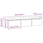 Gabinete de Pared de Roble Negro 102x30x20 cm Hecho de Madera Elaborada von , Schränke und Lagerung - Ref: Foro24-862777, Pre...