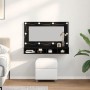 Armario Espejo LED en Roble Negro - 90x31.5x62 cm