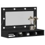 Armario Espejo LED en Roble Negro - 90x31.5x62 cm