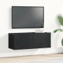 Armarios de Pared para TV (Juego de 2) - Roble Negro, 80x30x30 cm, Hecho de Madera Elaborada von , TV-Möbel - Ref: Foro24-862...