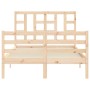 Bed frame with solid wood headboard 120x200 cm by vidaXL, Beds and slatted bases - Ref: Foro24-3193916, Price: 113,63 €, Disc...