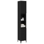 Armario de Baño Negro Roble 30x30x190 cm Madera Elaborada