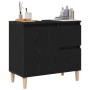 Gabinete de fregadero Madera de roble negra 65x33x60 cm Madera