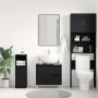 Gabinete de fregadero Madera de roble negra 65x33x60 cm Madera