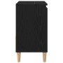 Gabinete de fregadero Madera de roble negra 65x33x60 cm Madera
