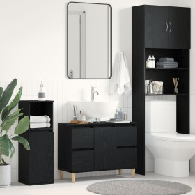 Gabinete de Lavabo Negro Roble 80x33x60 cm Madera Elaborada by , bathroom vanities - Ref: Foro24-862813, Price: 94,20 €, Disc...