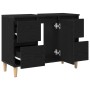 Gabinete de Lavabo Negro Roble 80x33x60 cm Madera Elaborada von , Badezimmerwaschtische - Ref: Foro24-862813, Preis: 94,20 €,...