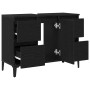 Gabinete para lavabo de baño negro roble 80x33x60 cm de madera de , Tocadores de baño - Ref: Foro24-862814, Precio: 100,93 €,...
