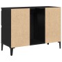 Gabinete para lavabo de baño negro roble 80x33x60 cm de madera de , Tocadores de baño - Ref: Foro24-862814, Precio: 100,93 €,...