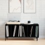 Armario para discos Roble Negro - 100x38x48 cm Hecho de madera by , Closets and storage - Ref: Foro24-862869, Price: 89,48 €,...