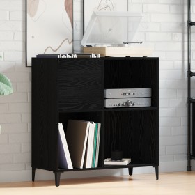 Armario de discos Negro Roble 84,5x38x89 cm