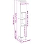Armario de Baño Negro Roble 30x30x190 cm Madera Ingenierizada