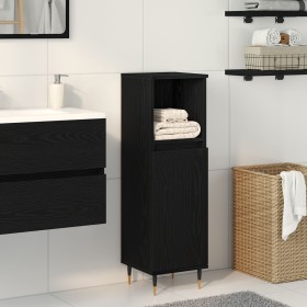 Cabinet de Baño Negro Roble 30x30x100 cm Madera Ingenierizada de , Muebles de baño - Ref: Foro24-862884, Precio: 60,02 €, Des...
