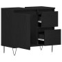 Gabinete de lavabo de baño en negro de roble 65x33x60 cm de madera elaborada von , Badezimmermöbel - Ref: Foro24-862891, Prei...