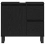 mueble de baño en negro de roble 65x33x60 cm de madera elaborada