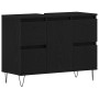 Mueble para lavabo de baño Negro Roble 80x33x60 cm Madera elaborada von , Badezimmermöbel - Ref: Foro24-862894, Preis: 113,90...
