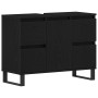 mueble de baño lavabo negro roble 80x33x60 cm madera elaborada by , bathroom vanities - Ref: Foro24-862895, Price: 120,07 €, ...