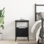 Cabinet de Noche Negro Roble 34x36x50 cm Madera Elaborada y Acero de , Mesitas de noche - Ref: Foro24-862923, Precio: 50,61 €...