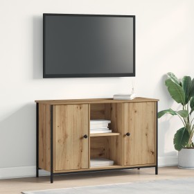 mueble de TV Negro Roble 101x35x65 cm Madera Técnica y Acero von , TV-Möbel - Ref: Foro24-862926, Preis: 93,38 €, Rabatt: %