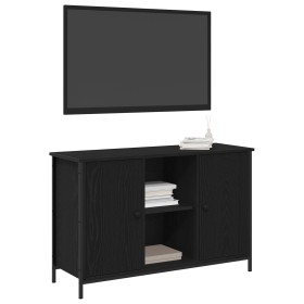 Cabinet para TV Roble Negro 101x35x65 cm Madera Elaborada y Acero von , TV-Möbel - Ref: Foro24-862927, Preis: 98,57 €, Rabatt: %