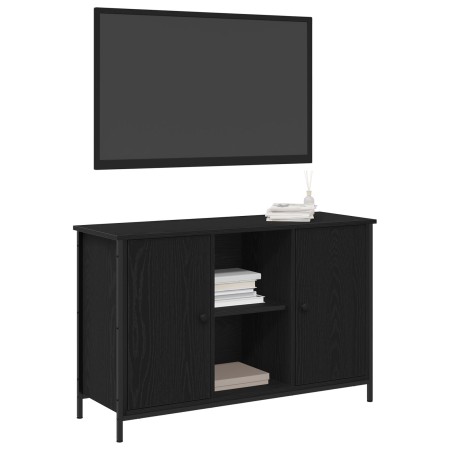Cabinet para TV Roble Negro 101x35x65 cm Madera Elaborada y Acero von , TV-Möbel - Ref: Foro24-862927, Preis: 98,57 €, Rabatt: %