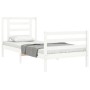 Weißer Massivholzbettrahmen mit Kopfteil 90x200 cm von vidaXL, Betten und Lattenroste - Ref: Foro24-3194687, Preis: 96,85 €, ...