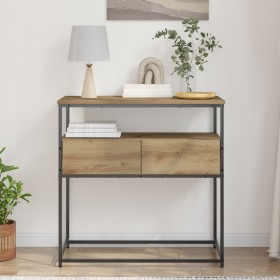 Mesa Consola Artisan Roble 75x40x75 cm Madera Compuesta y Acero by , Side tables - Ref: Foro24-862937, Price: 76,00 €, Discou...