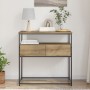 Mesa Consola Artisan Roble 75x40x75 cm Madera Compuesta y Acero de , Mesas auxiliares - Ref: Foro24-862937, Precio: 77,82 €, ...