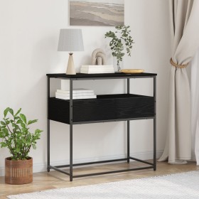 Mesa Consola Negro Roble 75x40x75 cm Madera
