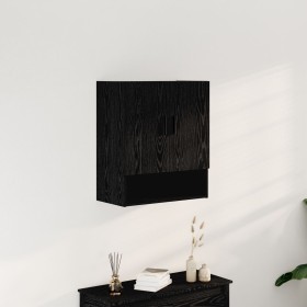 Armario de pared Negro Roble 60x31x70 cm Madera elaborada de , Taquillas y armarios de almacenamiento - Ref: Foro24-862941, P...