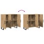 Sideboard con 3 puertas de roble artesano 90x34x80 cm de madera elaborada de , Aparadores - Ref: Foro24-862954, Precio: 116,6...