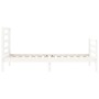 Weißer Massivholzbettrahmen mit Kopfteil 90x200 cm von vidaXL, Betten und Lattenroste - Ref: Foro24-3194687, Preis: 96,85 €, ...