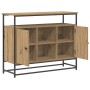 Aparador de Roble 100x35x80 cm Madera de Ingenieria y Acero de , Aparadores - Ref: Foro24-862977, Precio: 108,46 €, Descuento: %